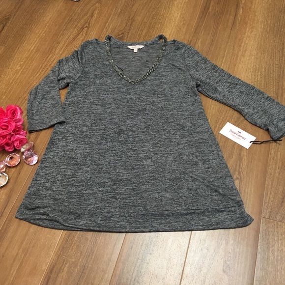 💋SALE💋 NWT/Juicy Couture Embellished Trim Top - Picture 4 of 6